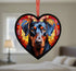 Doberman Stained Glass Effect Heart Suncatcher